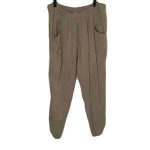 Eileen Fisher Women’s Small Taupe Soft Tencel Pleated Front Pull-On Cropped Pant